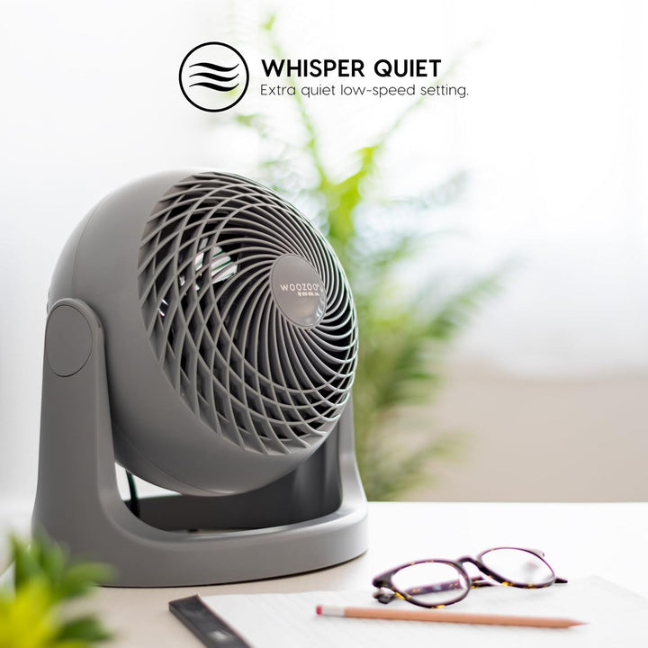 Iris Ohyama Woozoo, 23m², Ventilator, Grau, 3 Geschwindigkeiten, leise, Table Fan, Tischventilator,