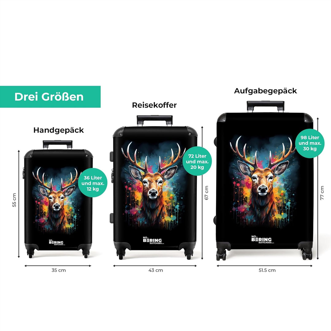 NoBoringSuitcases.com® Koffer XL Gross 77x51.5x28 cm Reisekoffer mit 4 Rollen Leicht Trolley Hartsch