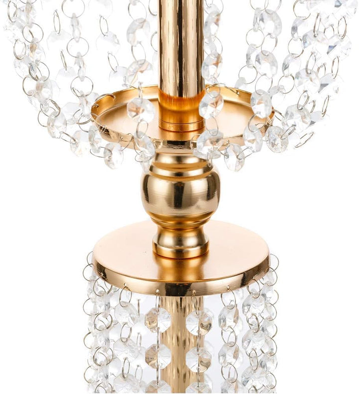 NUPTIO 2 Stück Hochzeitsmittelstücke für Tische, 60cm Hohe Goldvasen Als Herzstück, Kristallmetallva