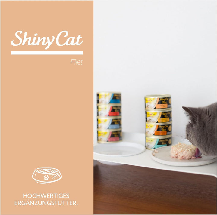 GimCat ShinyCat Filet Hühnchen - Katzenfutter mit saftigem Filet ohne Zuckerzusatz für ausgewachsene