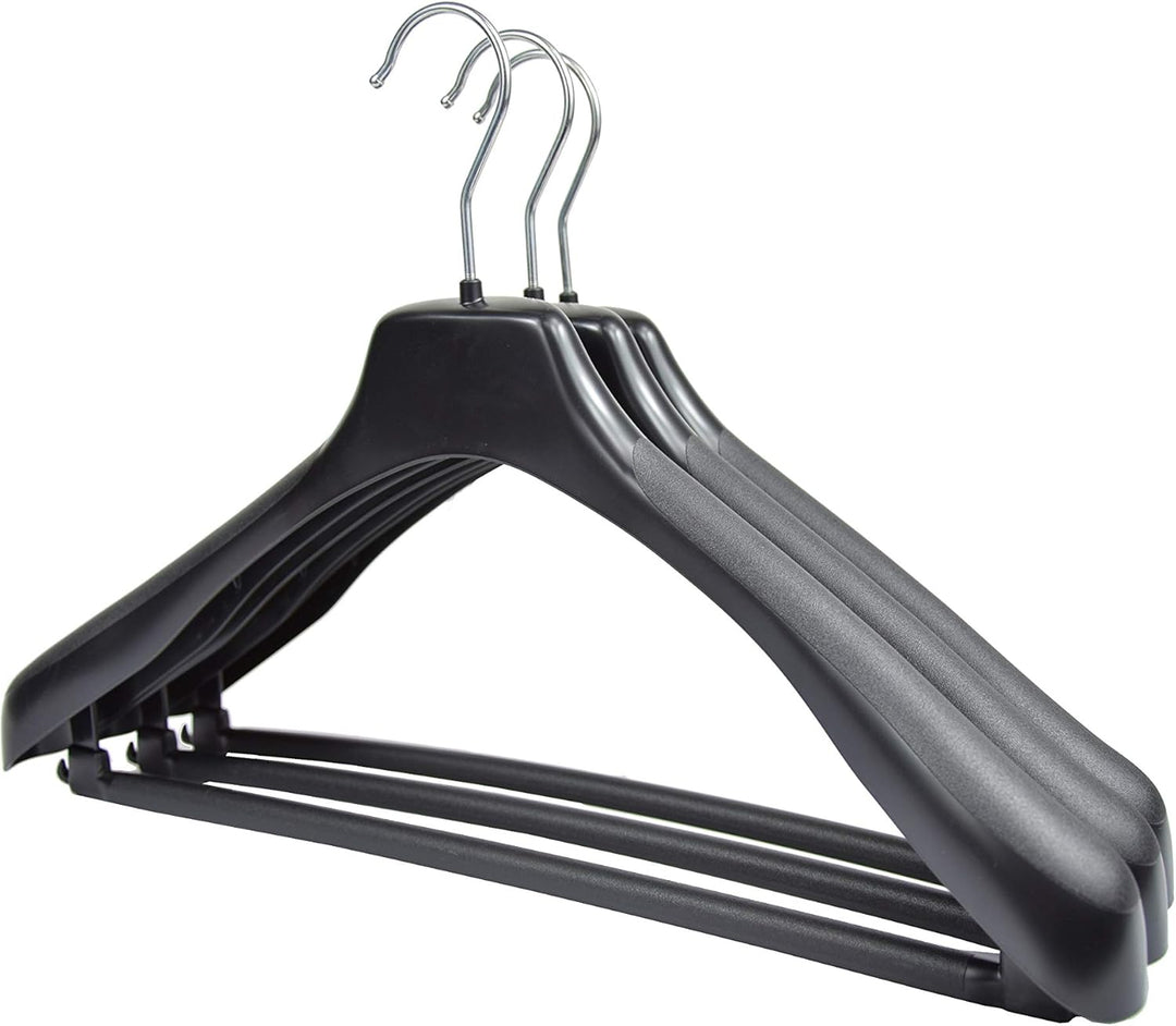 Kleiderbügel 20 Stück Anzugbügel 2- Teiler Jackenbügel Sakkobügel EU 45 cm Schwarz mit Hosensteg | B