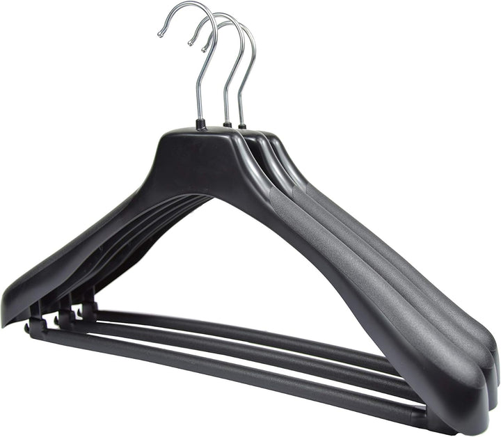 Kleiderbügel 20 Stück Anzugbügel 2- Teiler Jackenbügel Sakkobügel EU 45 cm Schwarz mit Hosensteg | B