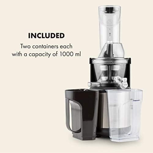 Klarstein Fruitberry, Entsafter, vertikale Saftpresse, extrem feine Edelstahl-Mikrosieb, Slow Juicer