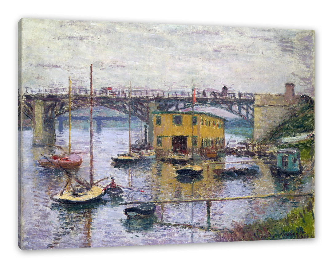 Generisch Claude Monet - Brücke bei Argenteuil an einem grauen als Leinwandbild / Grösse: 100x70 cm
