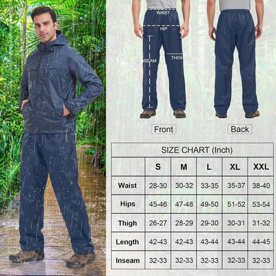 Asfixiado Regenhose Herren Fahrrad Leichte wasserdichte Winddichte Outdoorhose zum Wandern Camping T