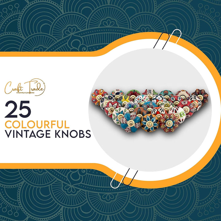 Craft Trade Sortiert Türschrankknopf Boho Antik Keramik-Türknöpfe Kommode Schublade Zieht Hardware K