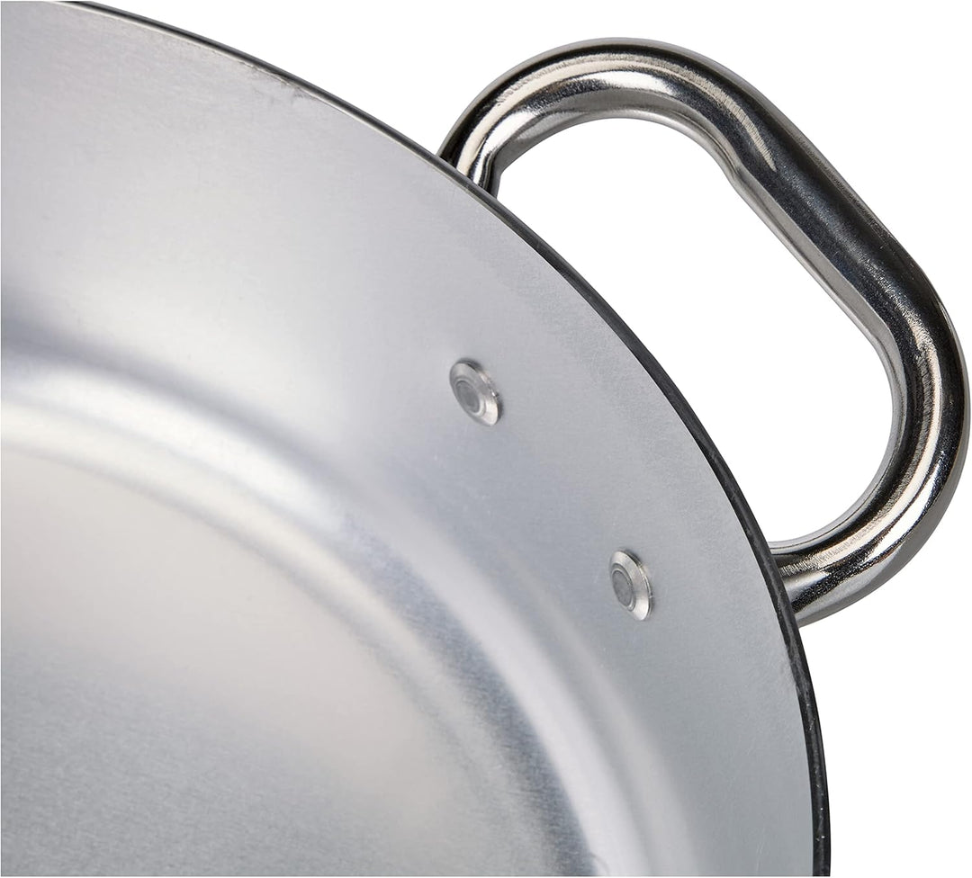 Pentole Agnelli Flacher Topf mit zwei Griffen, aus Aluminium 3 mm 28 cm silber/schwarz 28 cm Single,