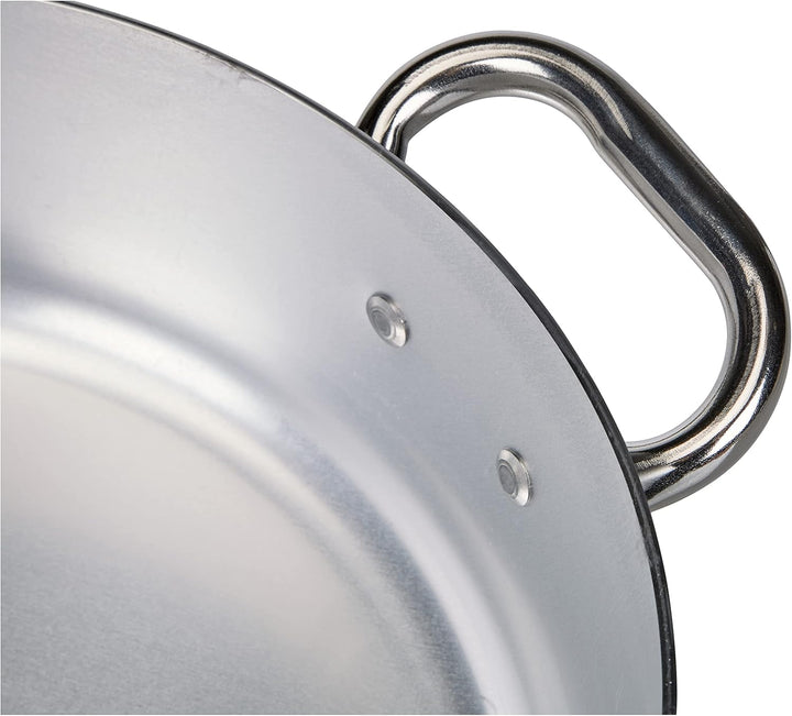 Pentole Agnelli Flacher Topf mit zwei Griffen, aus Aluminium 3 mm 28 cm silber/schwarz 28 cm Single,