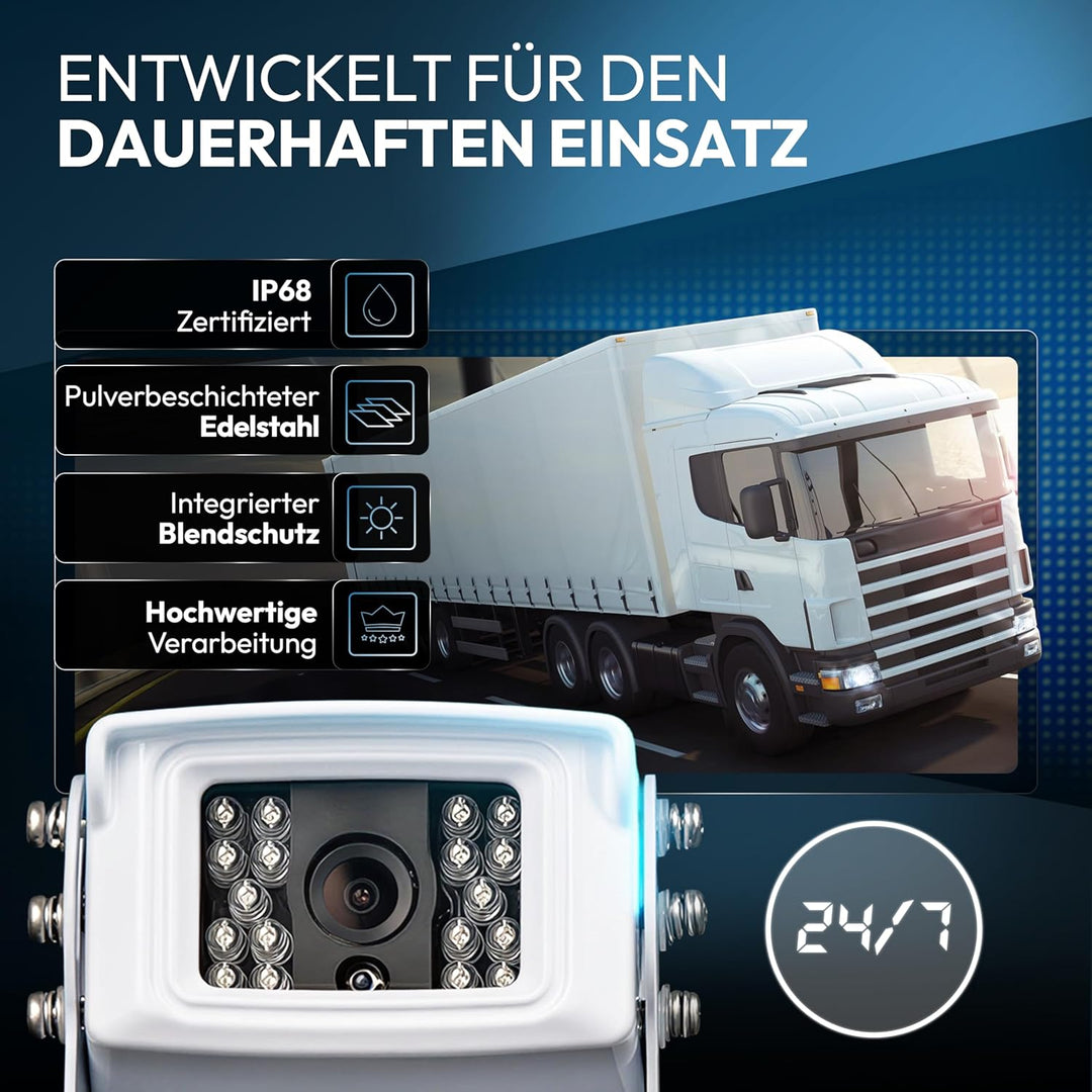 VSG24 Rückfahrkamera 7" Transporter-Set Transit inkl. 2 x Kamera, Monitor, Kabel - Wasserdicht Nacht