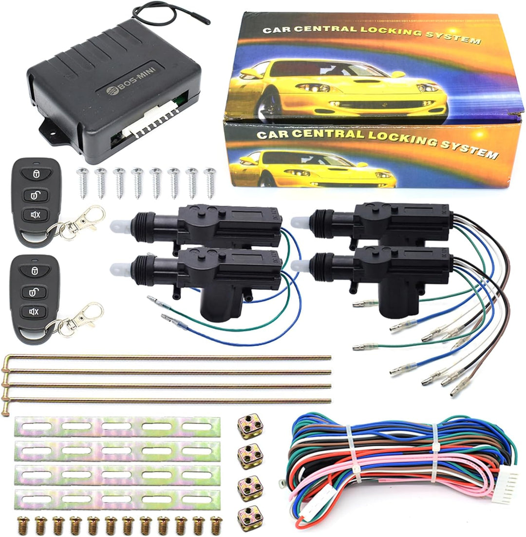 XUKEY Zentralverriegelung Universal Auto Türschloss Keyless Entry System mit 2 Fernbedienung, Autotü