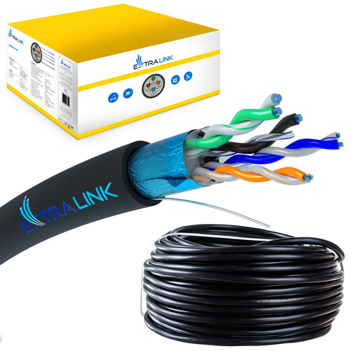 Extralink 305m CAT5e Netzwerkkabel Outdoor LAN Kabel Verlegekabel Ethernet Installationskabel – 100%