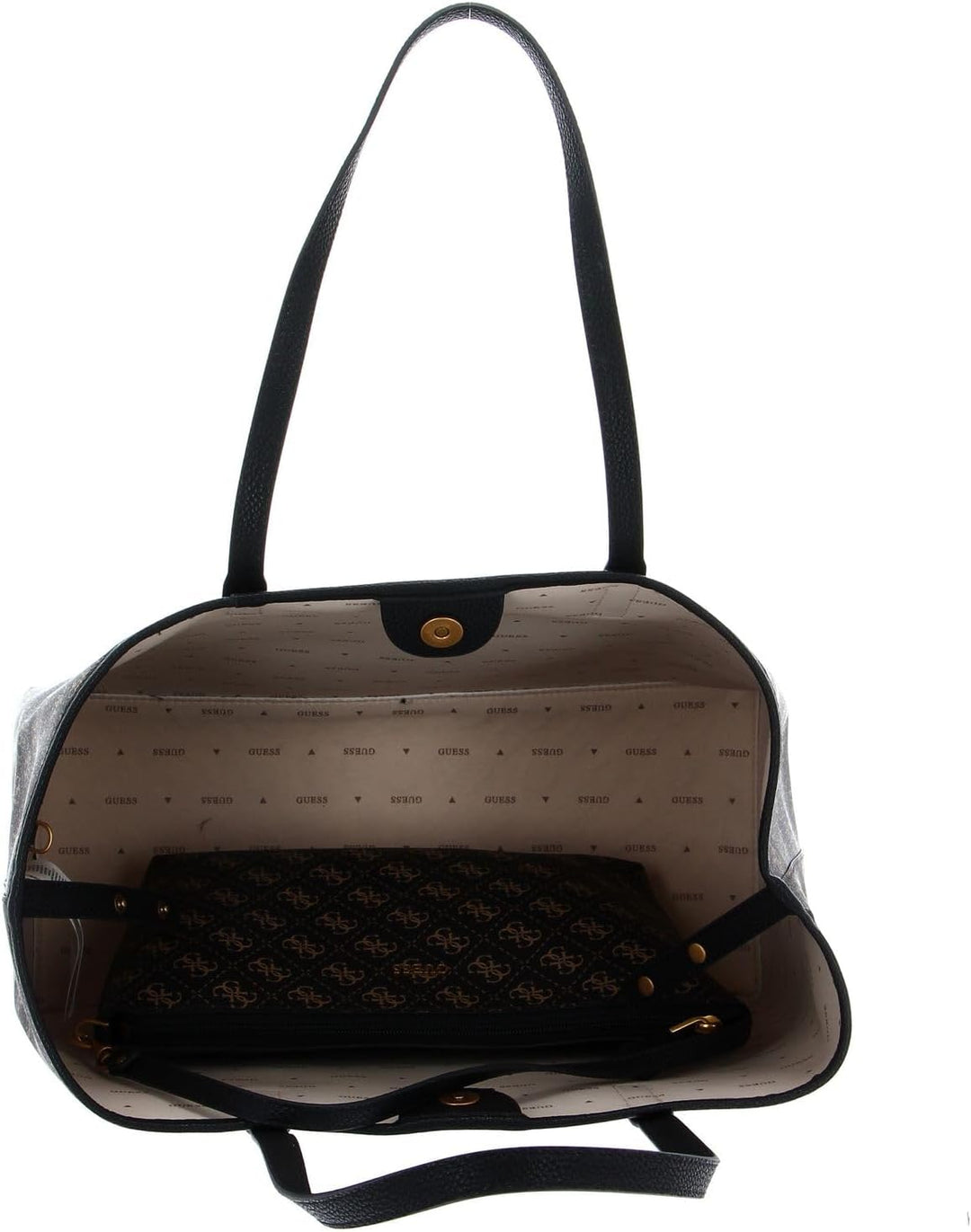 GUESS Damen Vikky Tote TOTE L Brown Logo, L Brown Logo