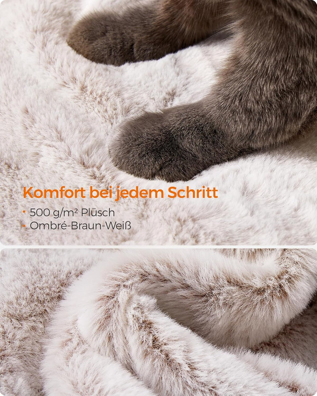Feandrea Kratzbaum gross, Katzenbaum mit weichem Bezug, für grosse Katzen, Ombré-Braun-Weiss PCT162M