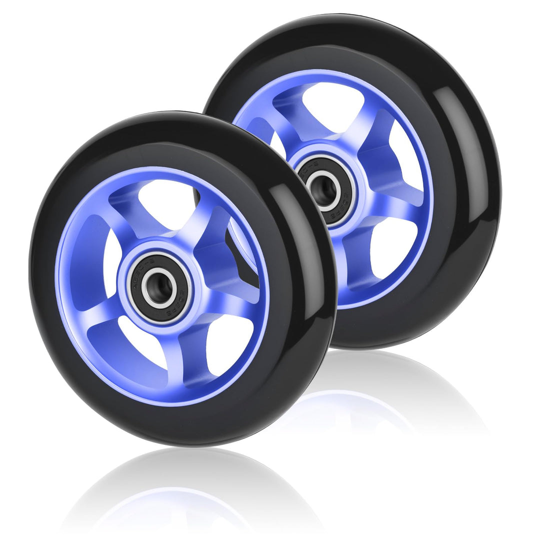 Stunt Scooter Rollen100mm, 2 Stück Stunt Scooter Räder Ersatzräder mit ABEC/ 9 Kugellager/Härtegrad