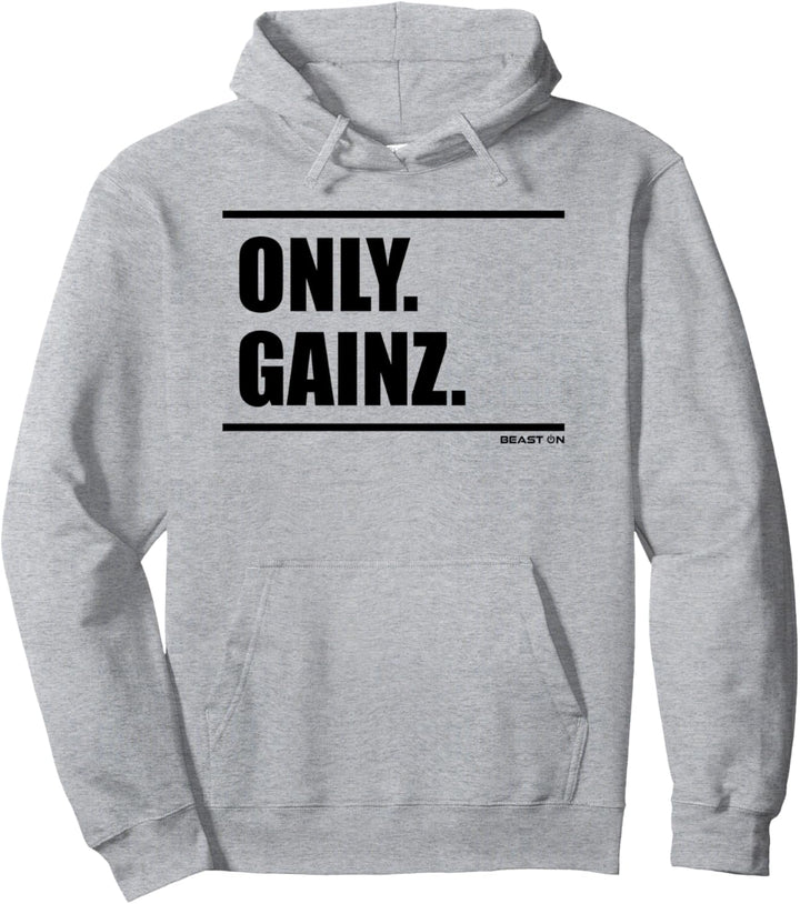Only Gainz Beast On Fitness Gym Motivation Workout weisses Pullover Hoodie