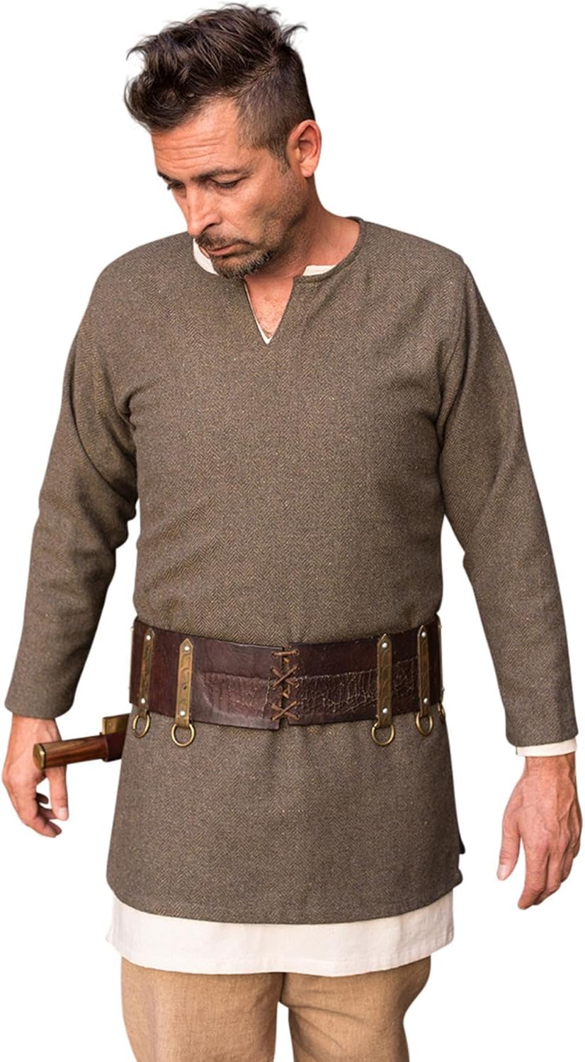 Burgschneider - Fischgrättunika Tyr Grau - Kleidung für Larp, Mittelalter, Cosplay und Fantasy, Herr