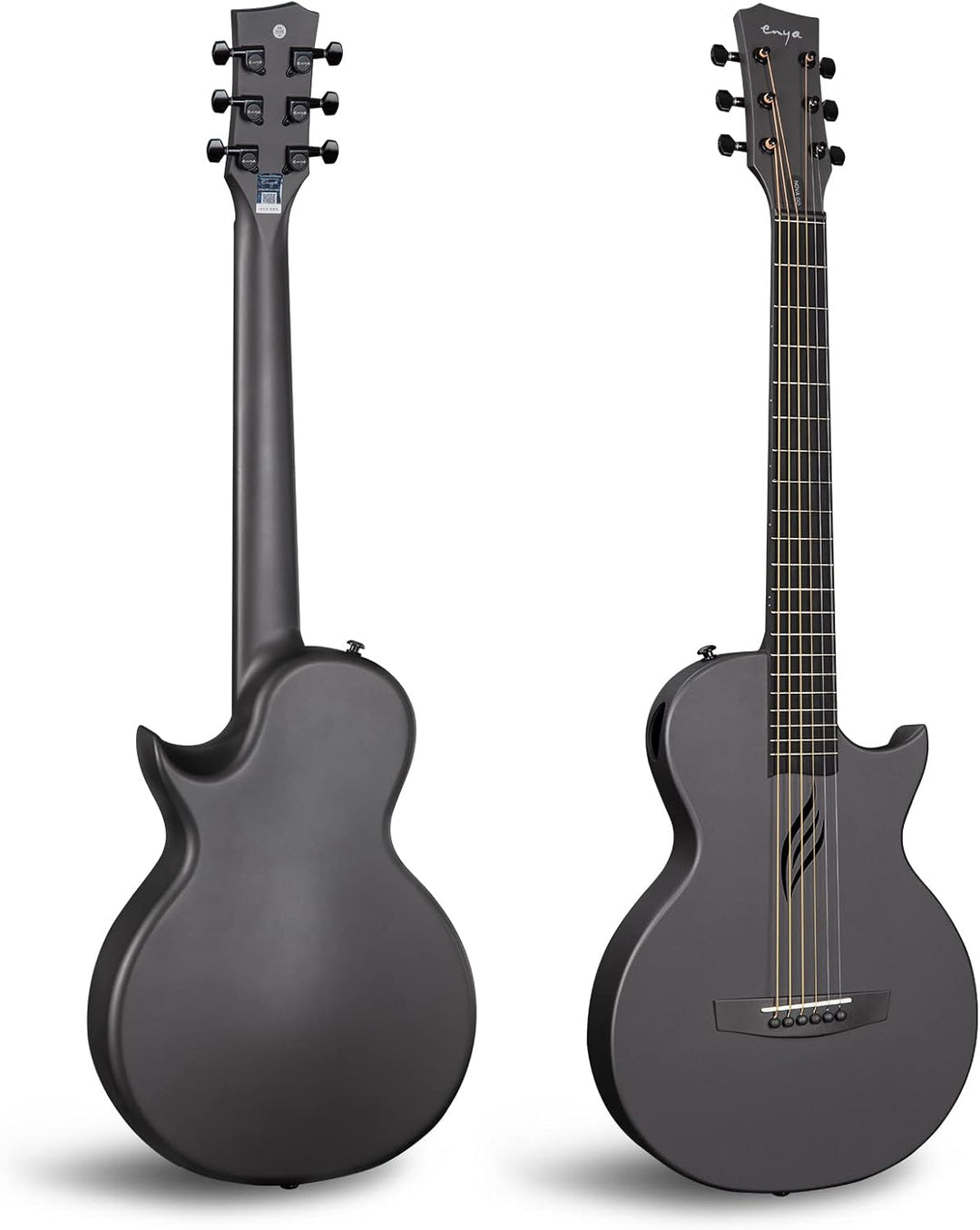 Enya Nova Go Akustikgitarre aus Kohlefaser, 1/2-Grösse, Anfänger Gitarre für Erwachsene, Reisen, Aku