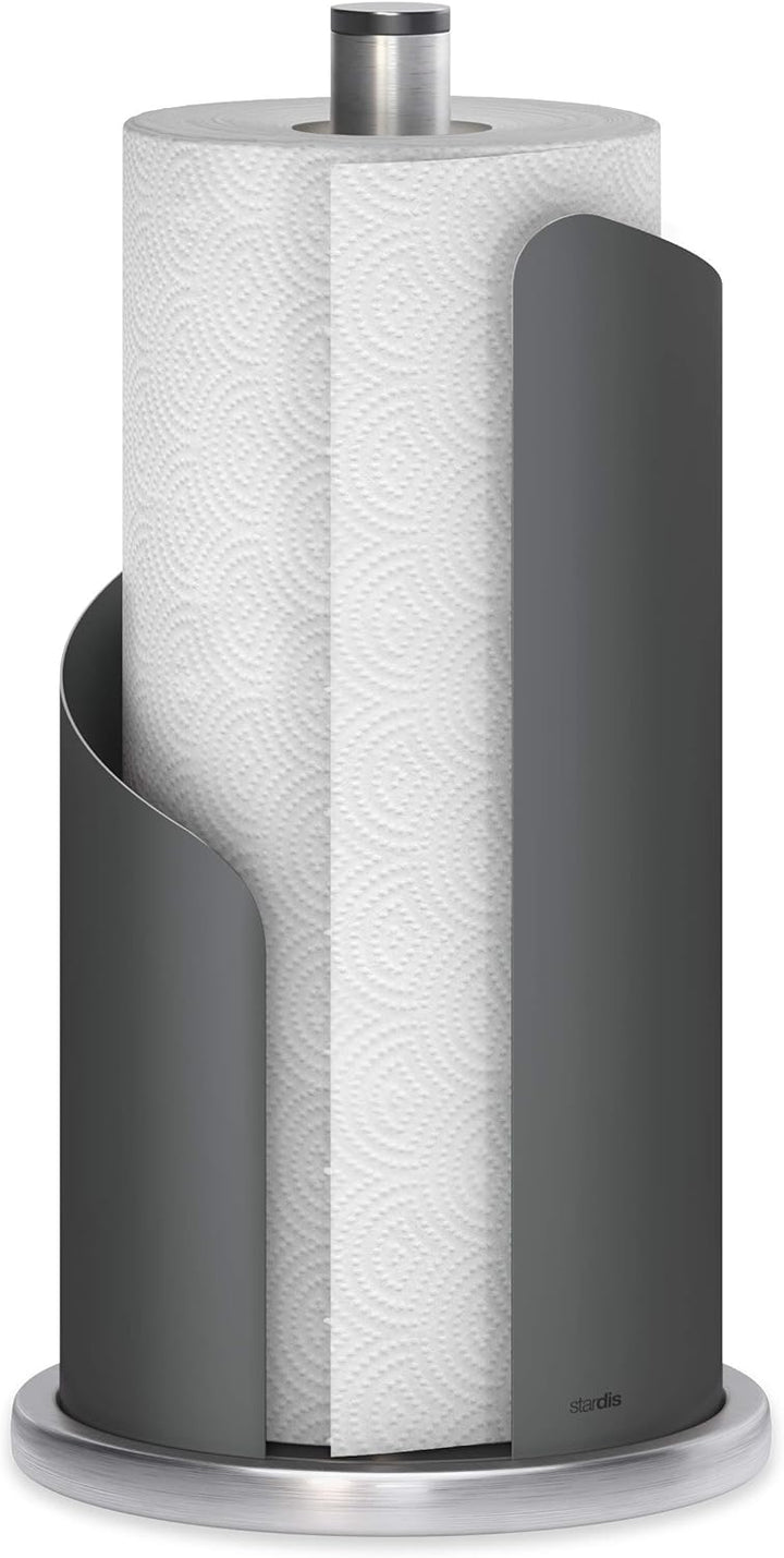 stardis Design Küchenrollenhalter Edelstahl matt H 30 Ø15 cm Rollenhalter Papierrollenhalter für Küc