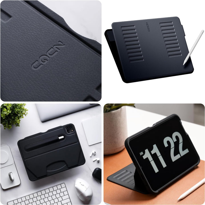 ZUGU iPad Pro 12.9 Hülle 2021 5. Generation, schlanke Schutzhülle 10 Winkel-Ständer magnetisch, Aufl