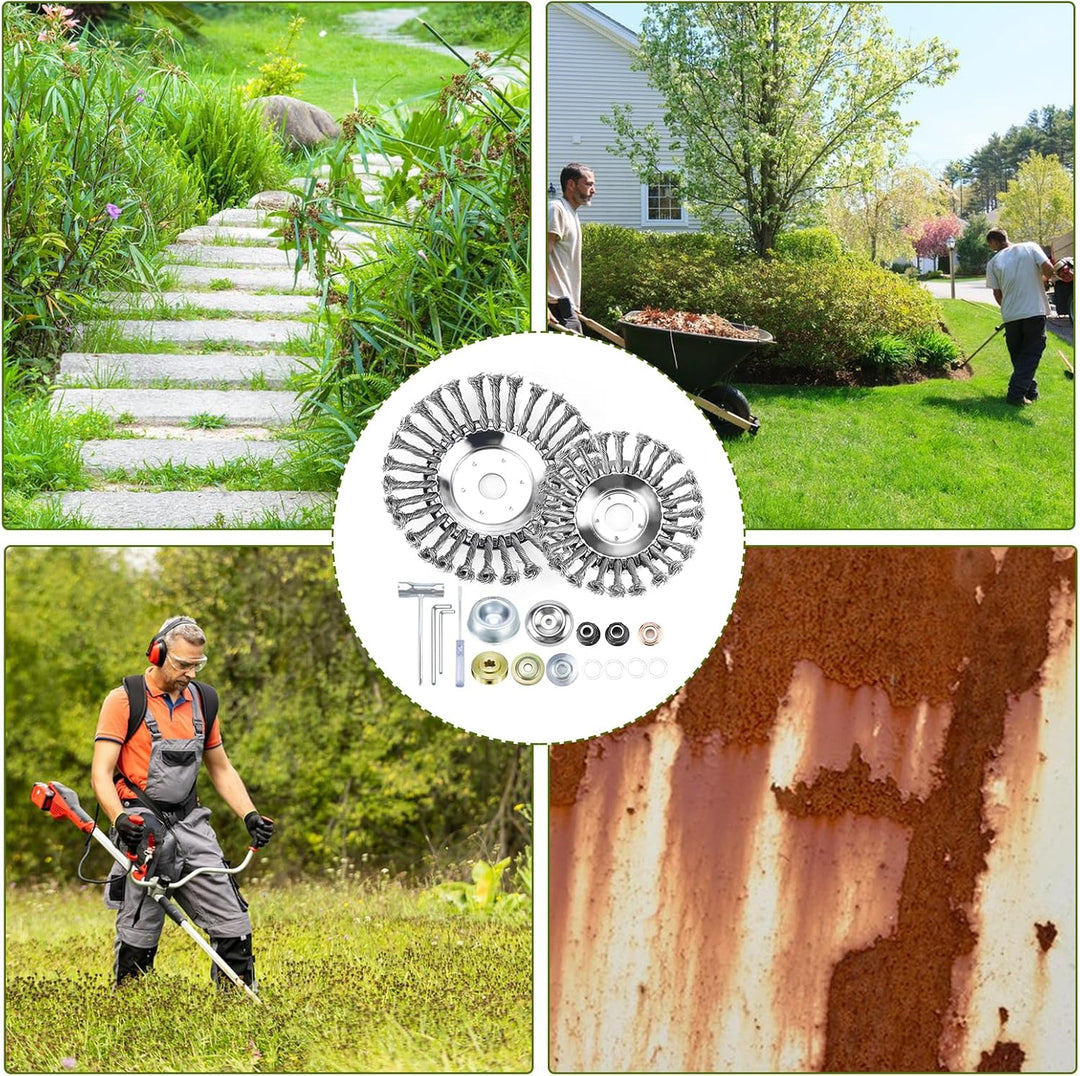 Unkrautbürste für Freischneider mit 25,4mm Bohrung (8"und 6") Wildkrautbürste für Motorsense Rasentr