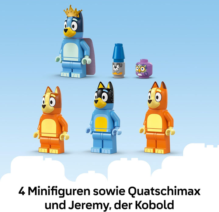 LEGO Bluey: Blueys Haus - Modulares Spielzeug mit Räumen, Garten, 4 Minifiguren und Zubehör - Gesche