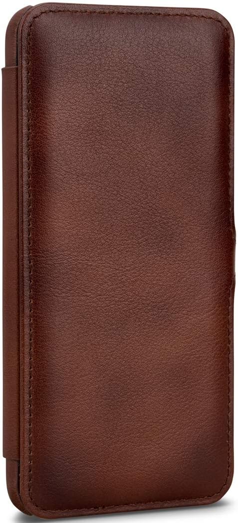 STILGUT Book Case kompatibel mit Huawei P30 lite Hülle aus Leder mit Clip-Verschluss, Lederhülle, Kl