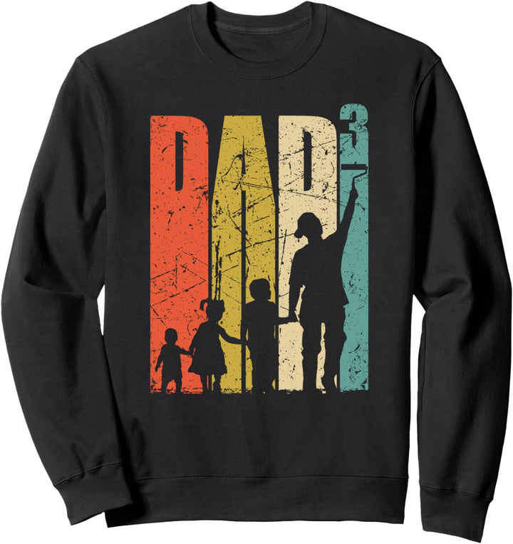 Dad hoch 3 Vater Papa mit 3 Kinder Künstler Maler Lackierer Sweatshirt
