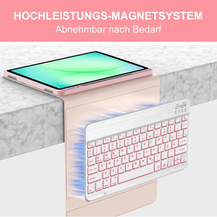 Hülle mit Tastatur für Samsung Galaxy Tab A11+ 11" (2025) & Galaxy Tab A9+ 11" (2023) – Deutsch Keyb