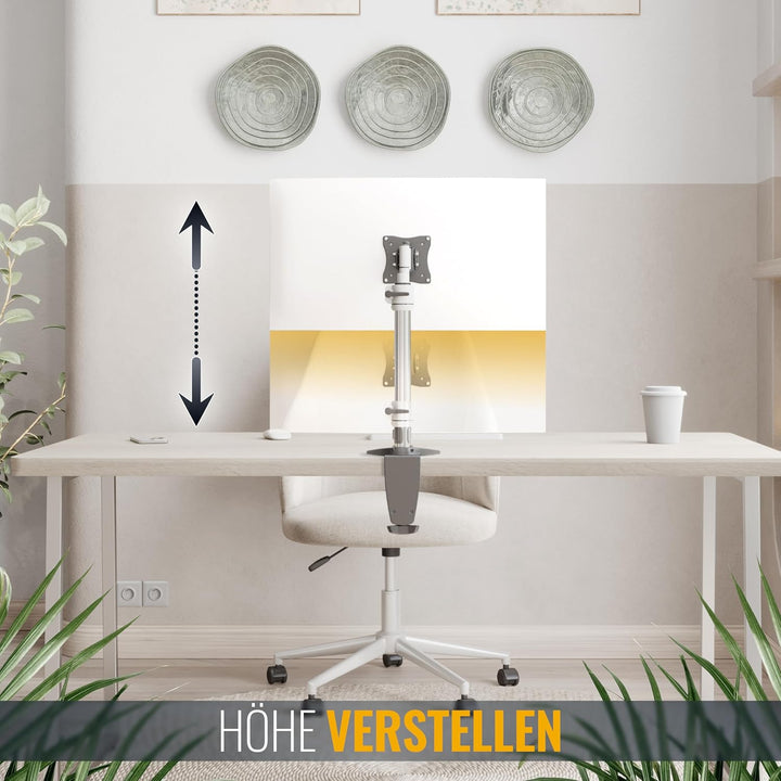 RICOO Monitor Halterung Tisch, VESA Tischhalterung für 13-30 Zoll, Monitorhalterung 1 Monitor Arm TS