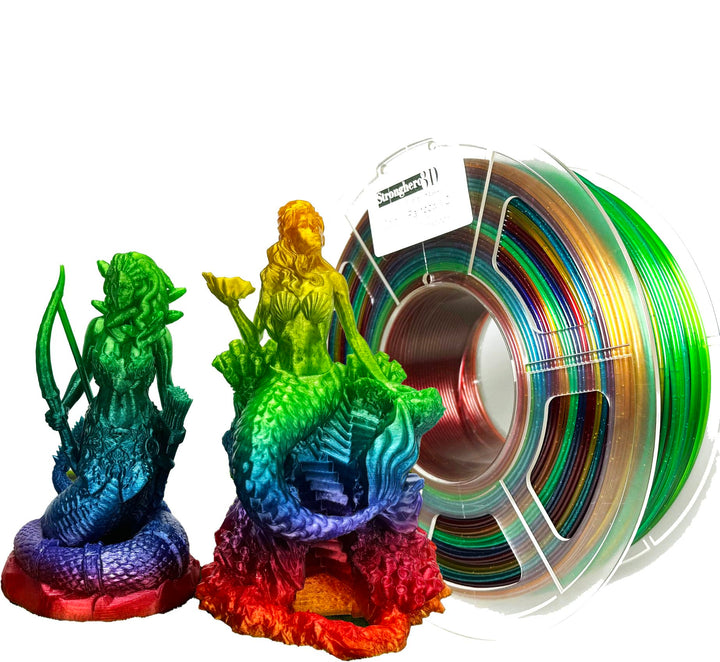 Stronghero3D PETG 3D Drucker Filament 1.75mm Mehrfarbig Translucent Regenbogen 1kg Genauigkeit +/- 0