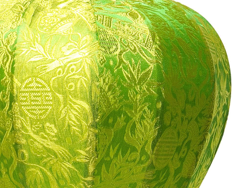 Lampion Asiatisch Hoi an Seide grün R – Ø 47 cm – Handwerkskunst aus Vietnam (REF. R40-V)
