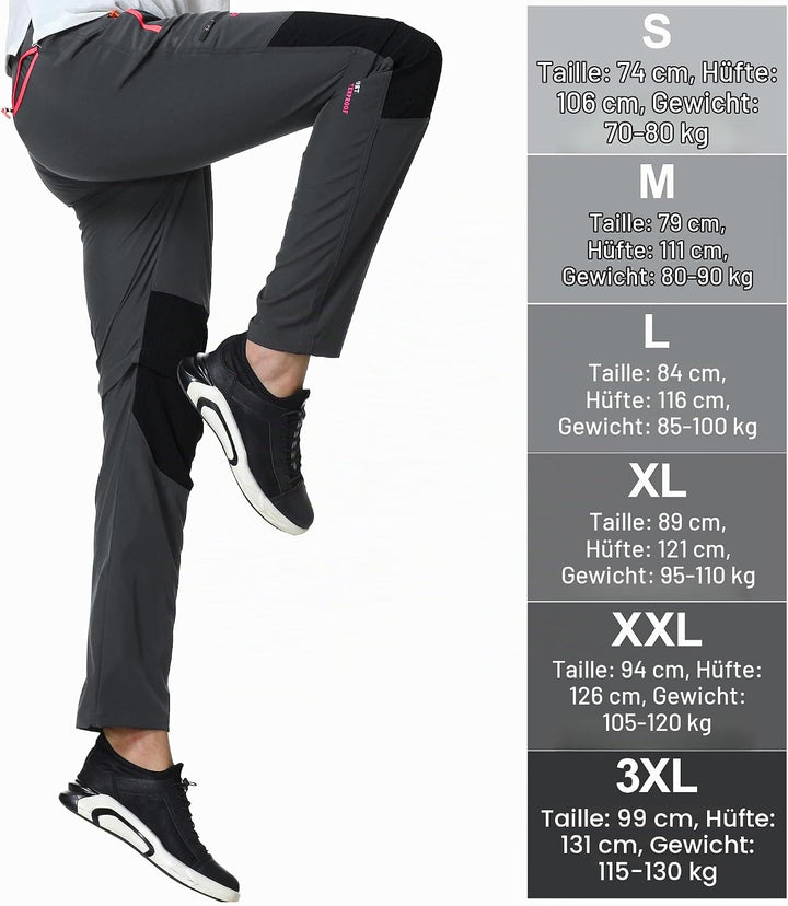 SOLOYEE Herren Wanderhose Zip Off Trekkinghose Outdoorhose Wasserdicht Schnelltrocknend Softshellhos