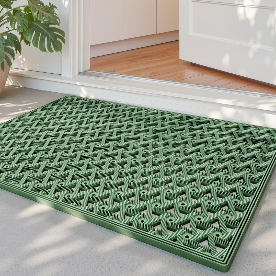 DEXI Fussmatte Aussen 48,5 x 75 cm, rutschfeste Schmutzfangmatte mit Drainagelöchern, Wasserdicht &