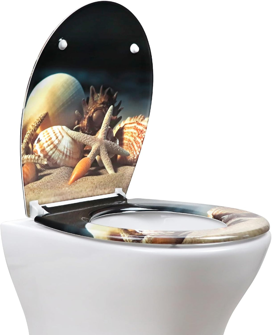 WC Sitz mit Absenkautomatik, Toilettendeckel Duroplast, Klodeckel mit Schnellverschluss, Montage von