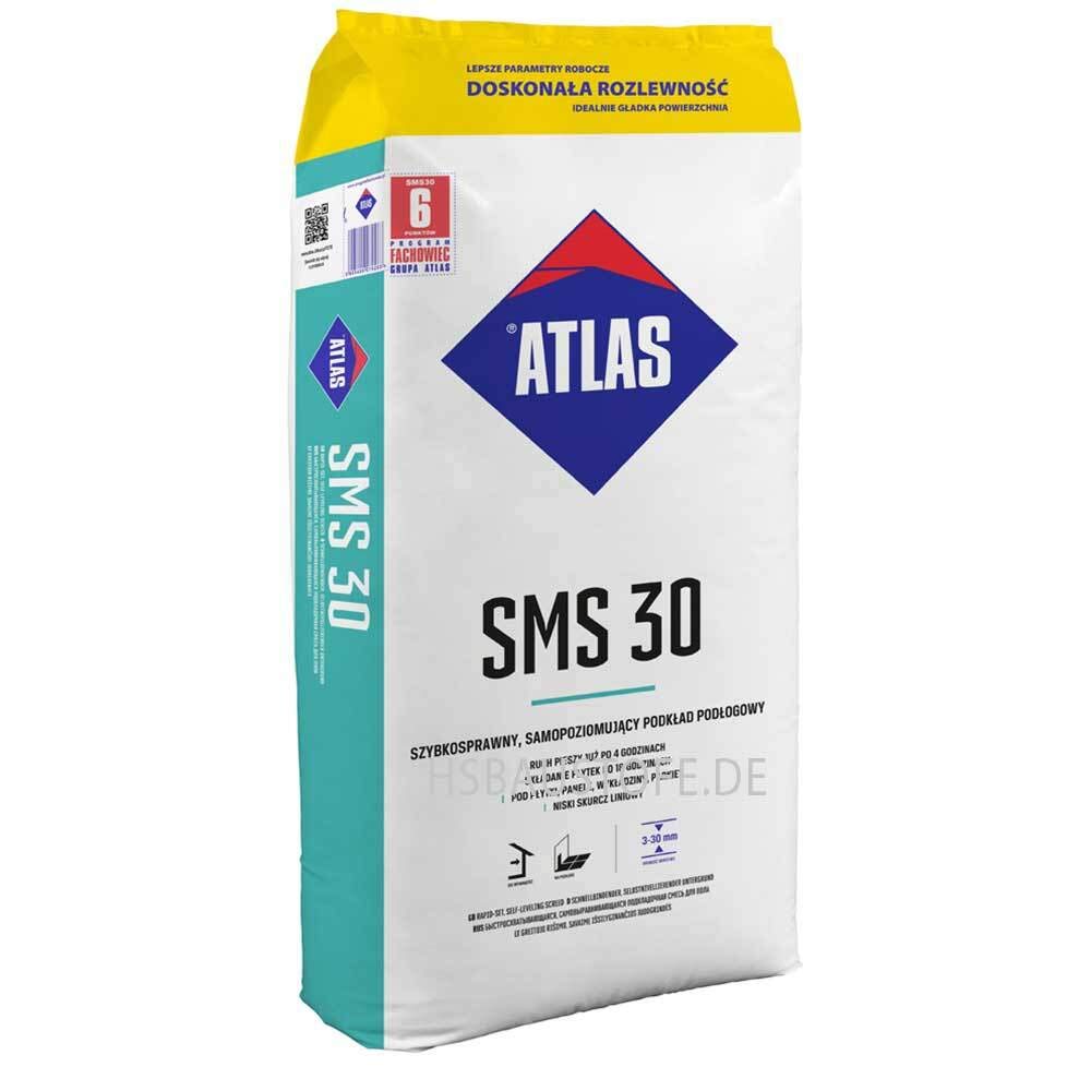 Ausgleichsmasse selbstverlaufend schnellbindend für innenbereich Zementbasis 3-30 mm ATLAS SMS 30 25