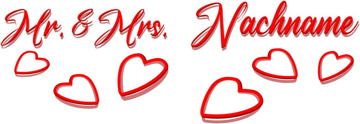 iX-brella Hochzeitsschirm Brautschirm Wedding Heart - personalisiert mit Name - Herzen - weiss oder