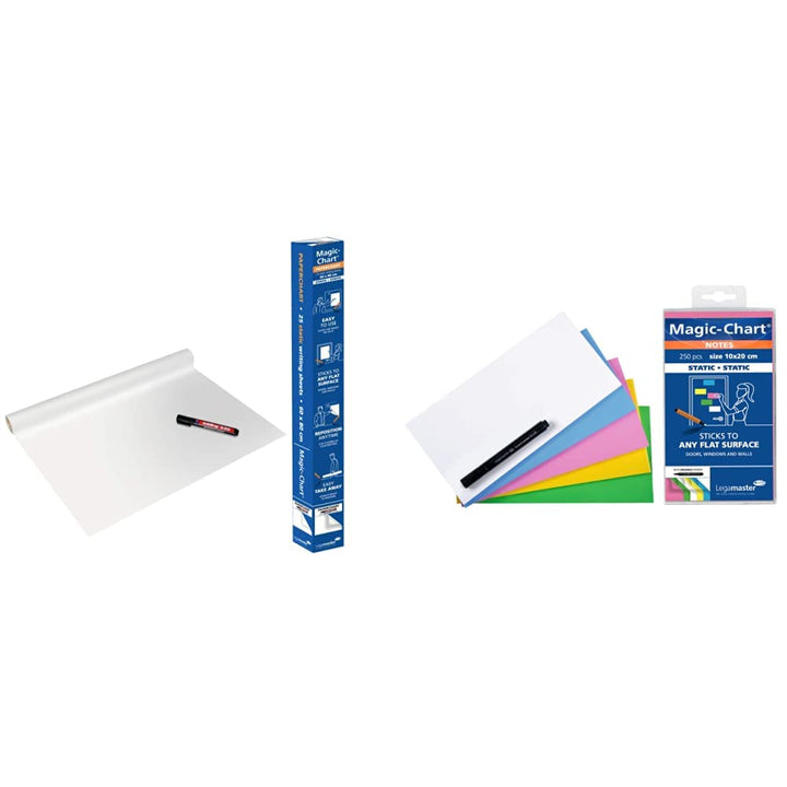 Legamaster Magic-Chart Paperchart Folie - weiss - 80x60cm & Magic-Chart Notes - statisch selbsthafte