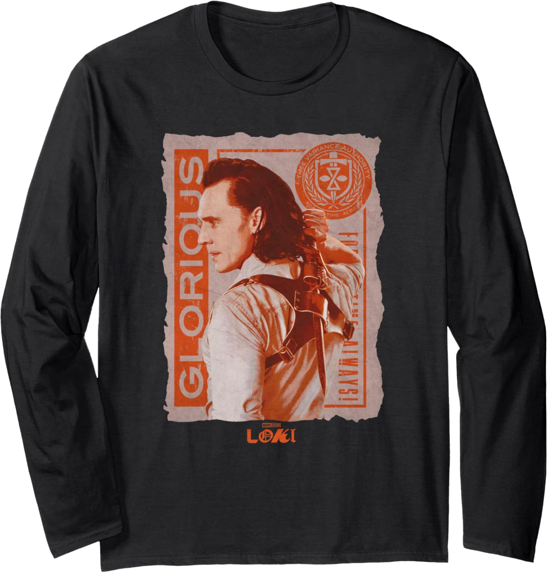 Marvel Loki Glorious TVA Torn Poster Langarmshirt
