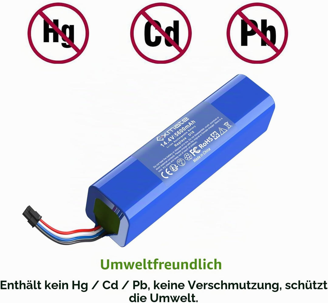 Exmate 14,4V 5600mAh Ersatzakku für Dreame D9 Pro D9 Max, L10 L10s D10 D10s Ultra/Pro/Plus/Z10 Pro,