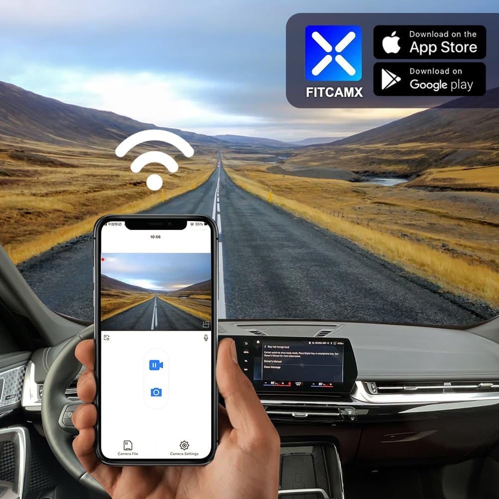 Fitcamx Dashcam 4K kompatibel mit Ford Ranger 2019 2020 2021 2022 und Puma 2020-2023, integrierter O