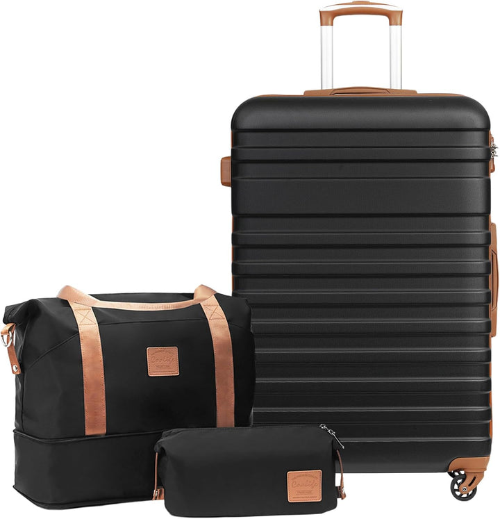 COOLIFE Koffer Trolley Koffer Reisekoffer von ABS Hartschalen Trolley 4 Rollen TSA-Schloss Der Koffe