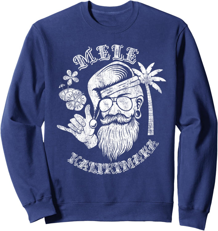 "Mele Kalikimaka" Classic Christmas Santa Shaka Hawaii Sweatshirt