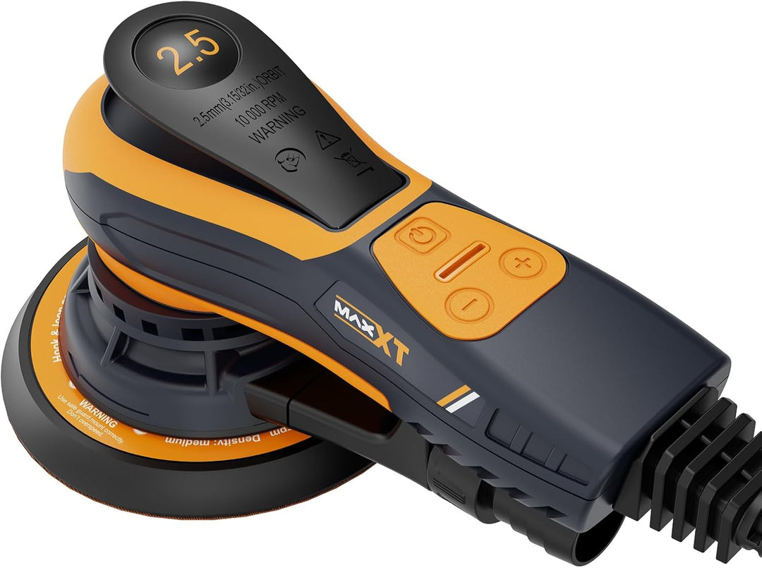 MAXXT 350W bürstenlose Exzenterschleifer mit 2,5 mm, Elektrische Schleifmaschine 150mm 4000-10000 U/
