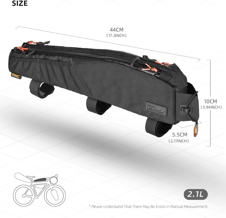 Fahrrad Oberrohrtasche Wasserdicht Rahmentasche Dreieckstasch Doppelseitige Netzbeutel für MTB Rennr