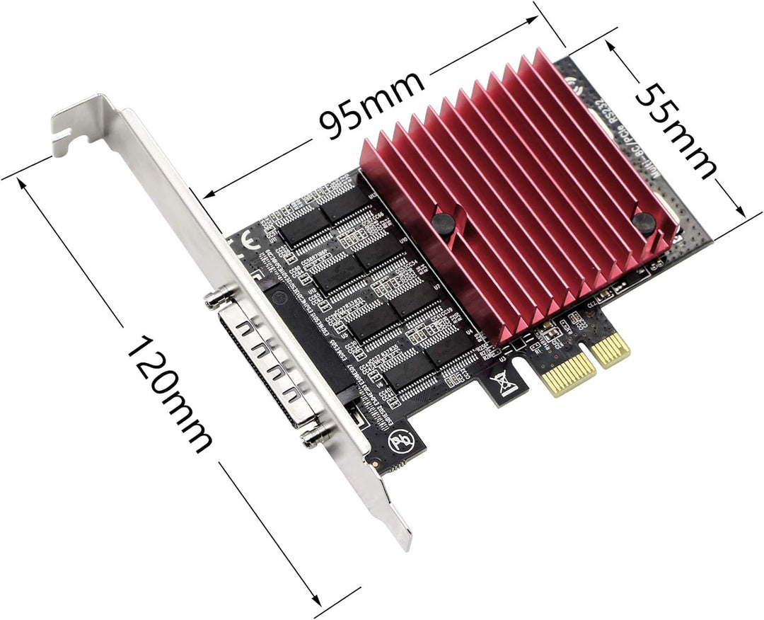 CERRXIAN PCIE zu 8 Port RS232 Erweiterungskarte, PCI-E X1, 8 Ports DB9 Serielle Karte, 8 Chipsatz PC