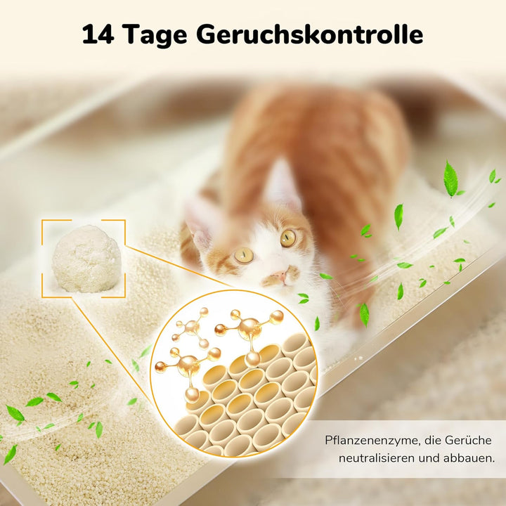 FUKUMARU Maniok Katzenstreu 10.8 kg – Starke Klumpenbildung, Staubfrei, Antihaft-Boden, 24/7 Geruchs
