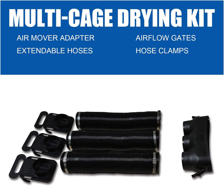 XPower X-400TF-MDK Professional Pet Grooming Carbon Dust Free Cage Dryer with Multi Drying Kit & Tim