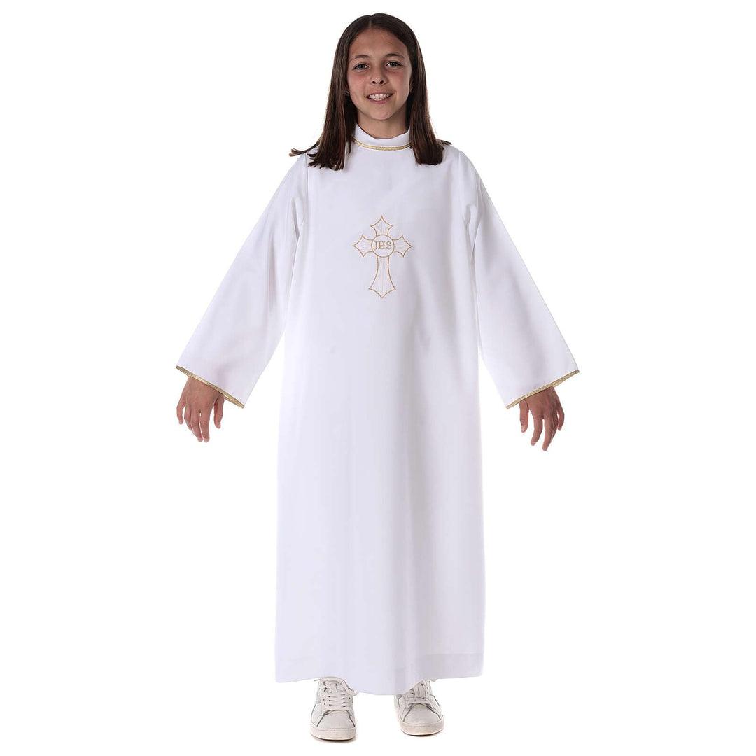 Holyart Erstkommunionalbe f?r Jungen mit Kreuz-Stickerei IHS, 105 cm (41.5 inc.), 105 cm (41.5 inc.)