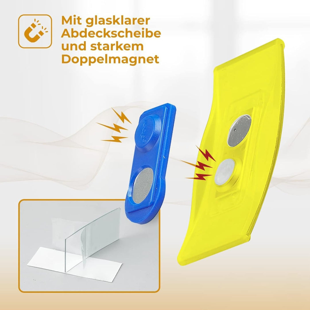 Ironix Namensschilder mit Doppelmagnet, Namensetiketten für Kleidung 75x32mm, Namensschilder Magnet