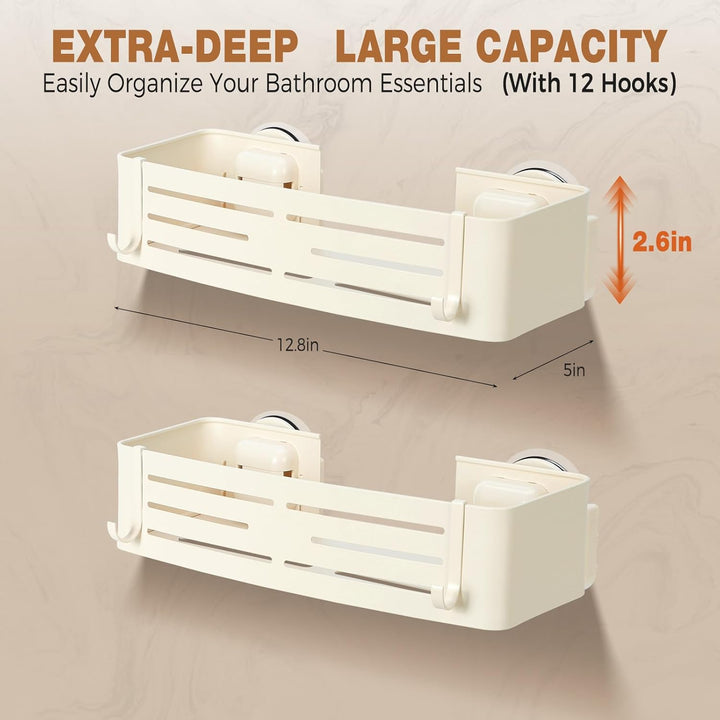 Lekesky Duschablage Ohne Bohren, Starke Saugnäpfe, Rostfreies Aluminium Badezimmer Regal & Organizer